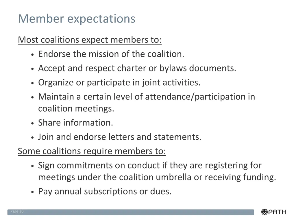 member expectations
