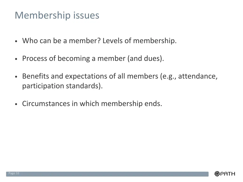 membership issues