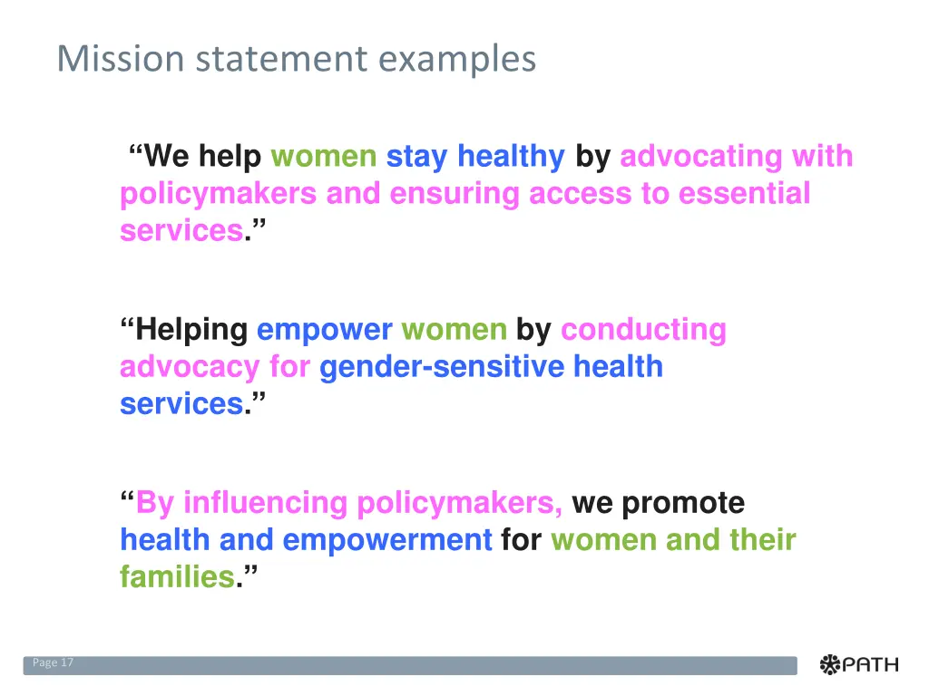 mission statement examples