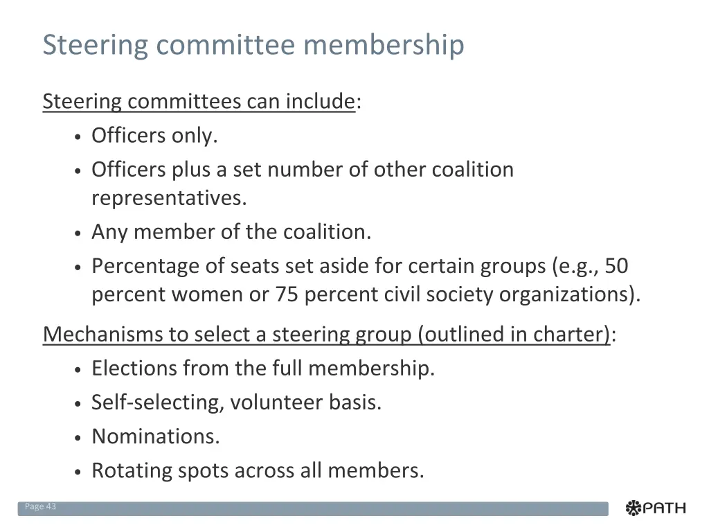 steering committee membership
