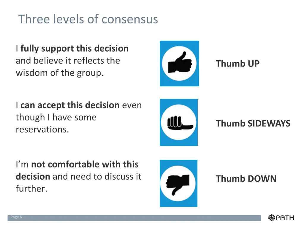 three levels of consensus