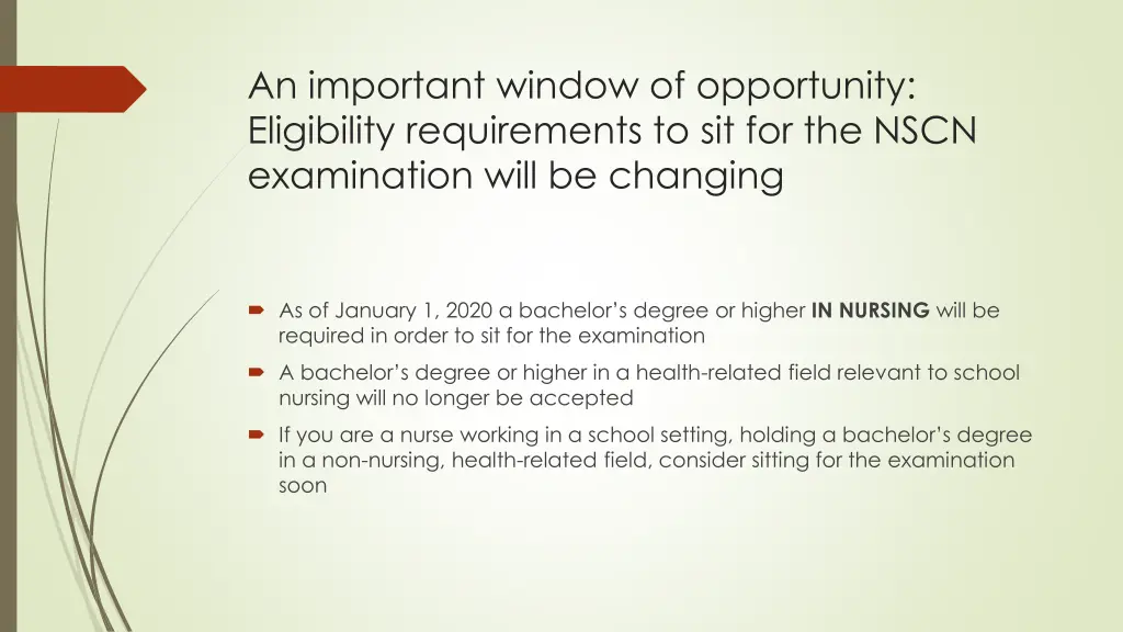 an important window of opportunity eligibility