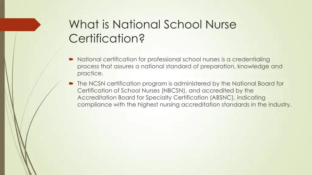 what is national school nurse certification