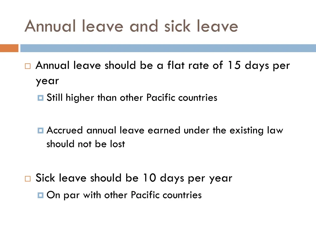 annual leave and sick leave
