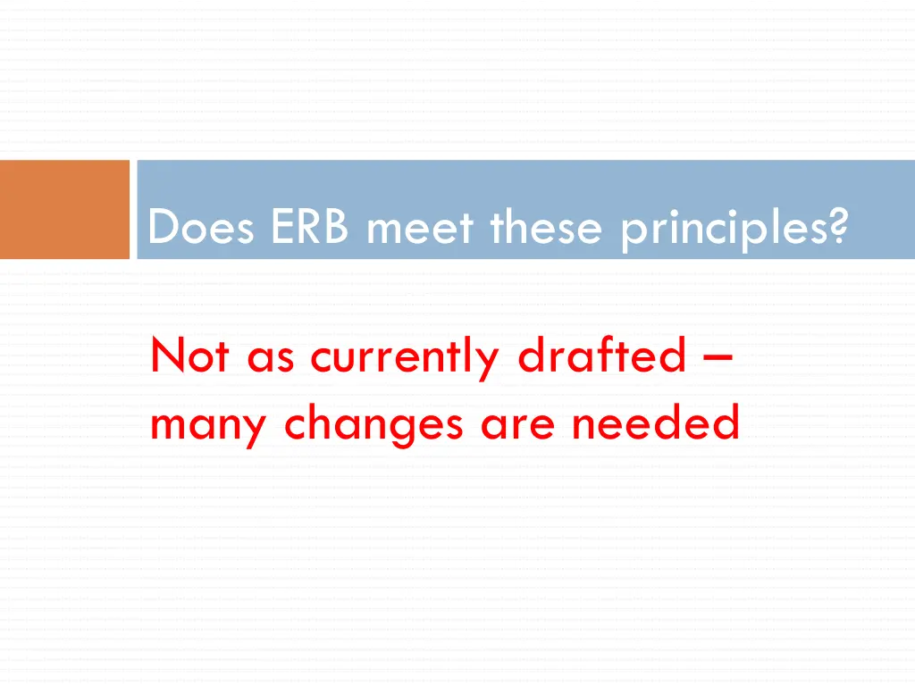 does erb meet these principles