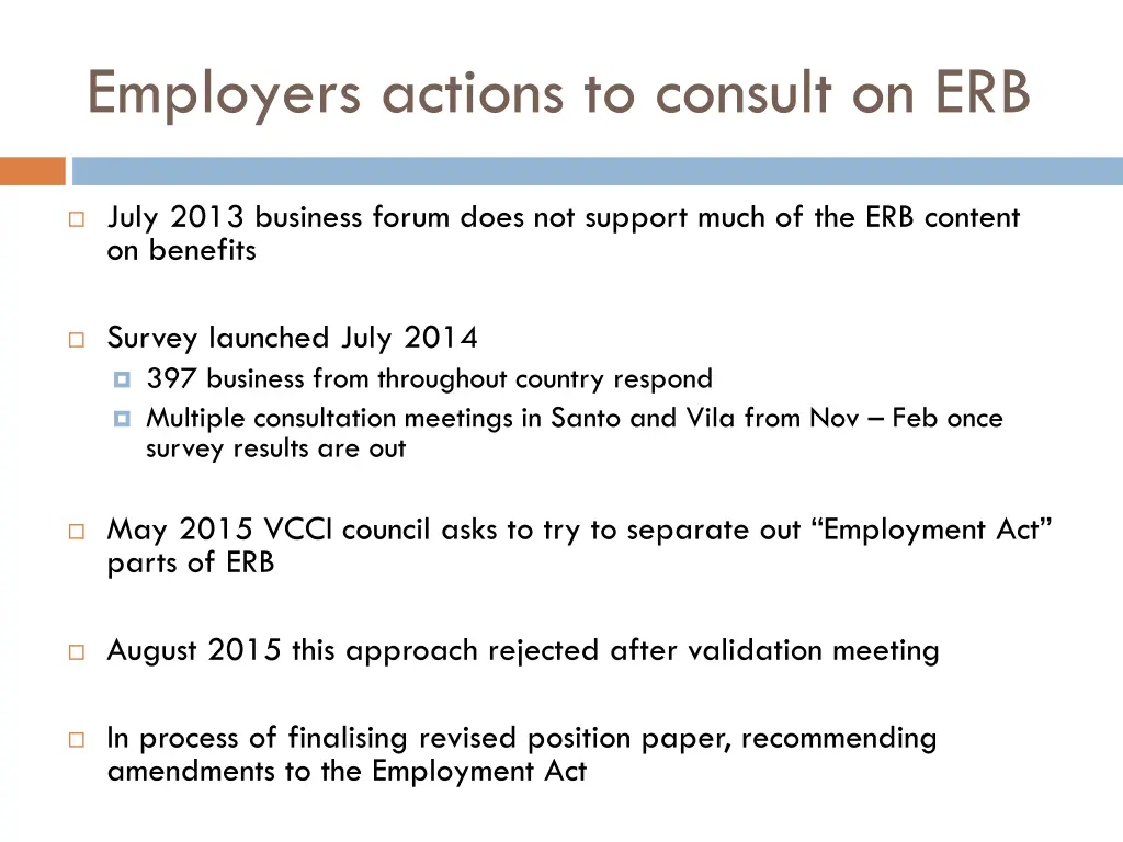 employers actions to consult on erb