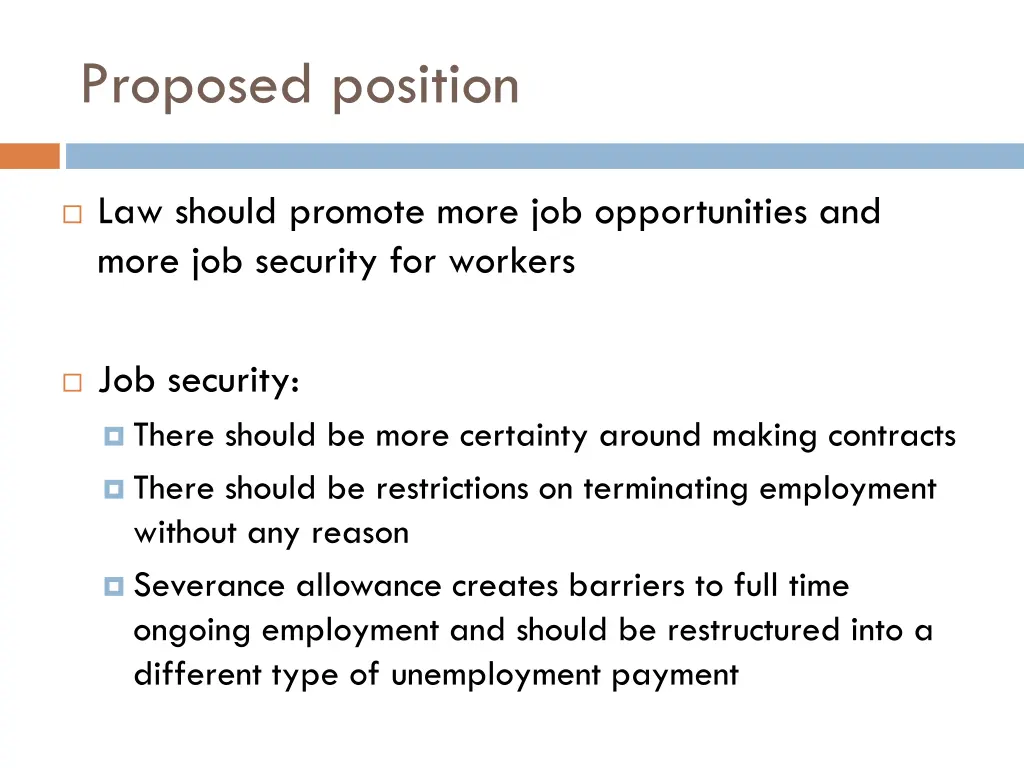 proposed position
