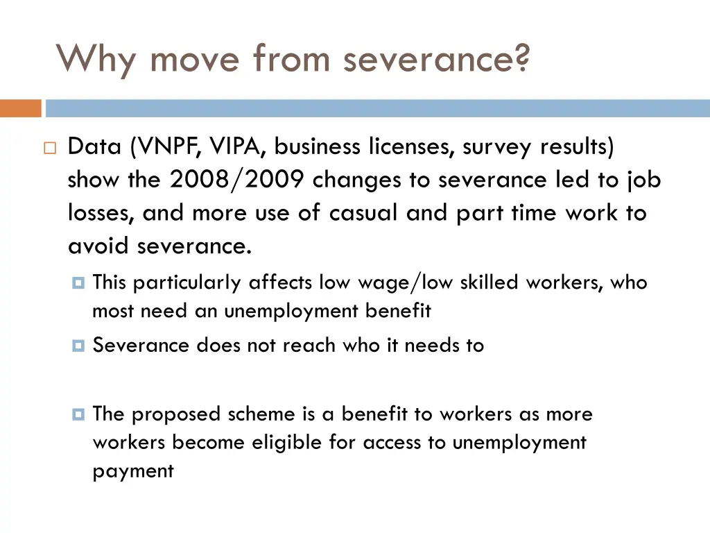 why move from severance