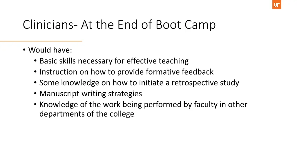 clinicians at the end of boot camp