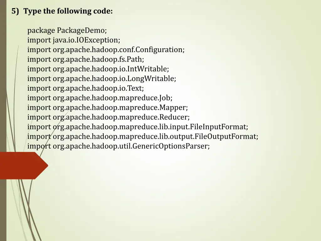 5 type the following code