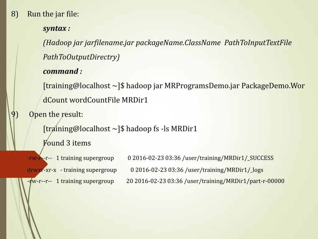 8 run the jar file