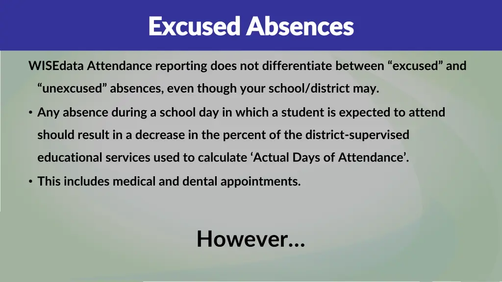 excused absences excused absences