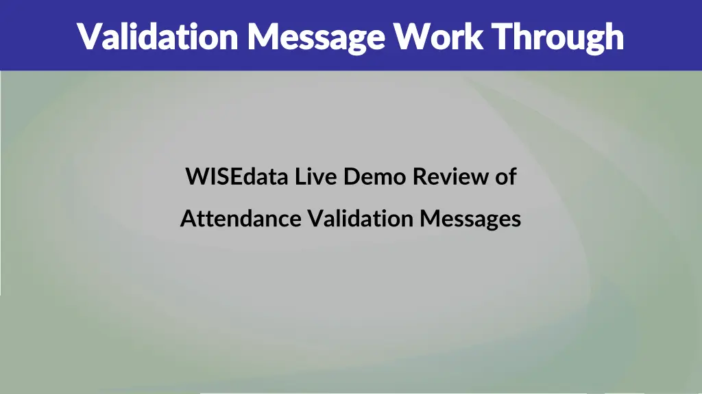 validation message work through validation