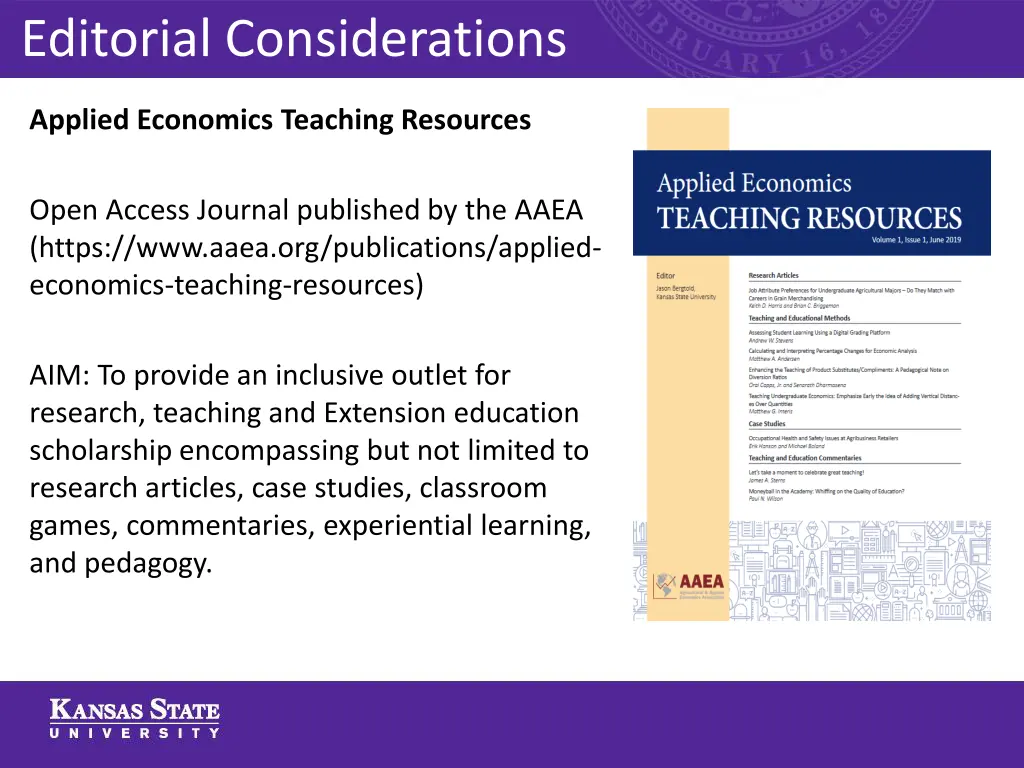 editorial considerations