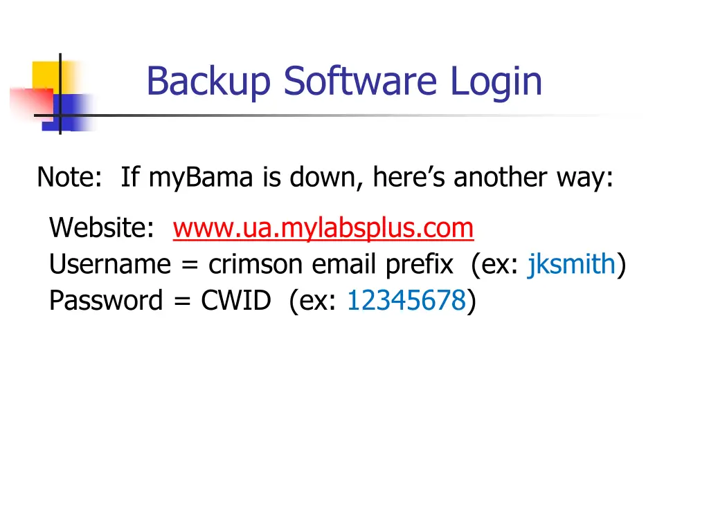backup software login
