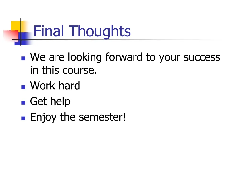 final thoughts