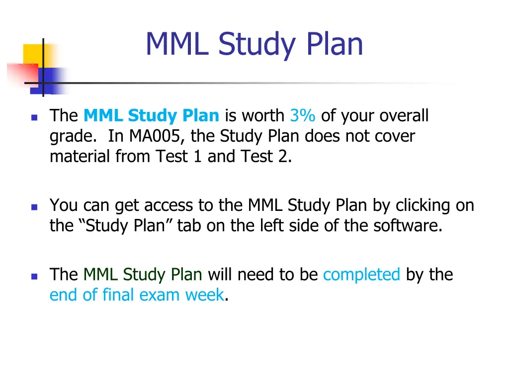 mml study plan