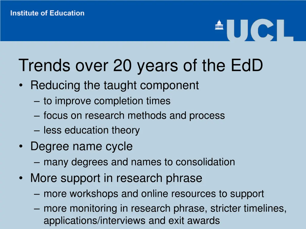 trends over 20 years of the edd reducing