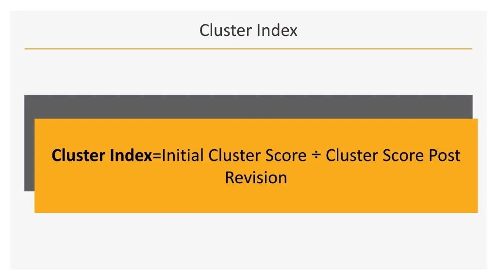 cluster index