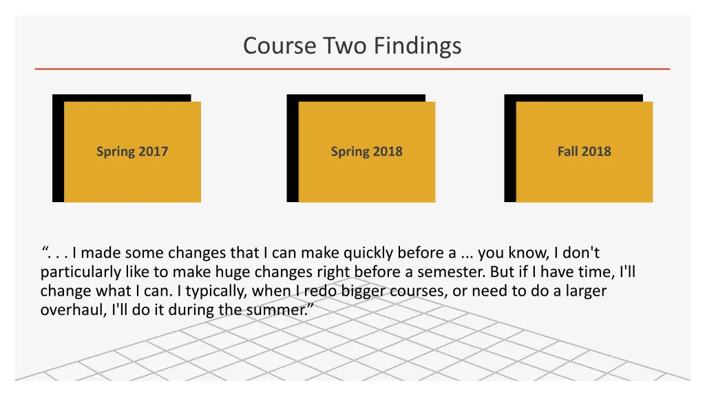 course two findings