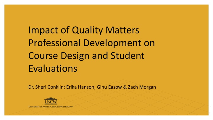 impact of quality matters professional