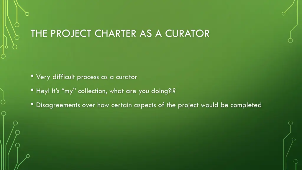 the project charter as a curator
