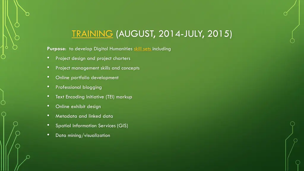 training august 2014 july 2015