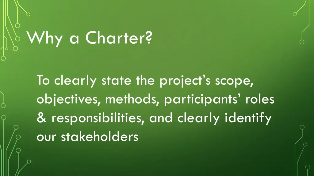 why a charter 1