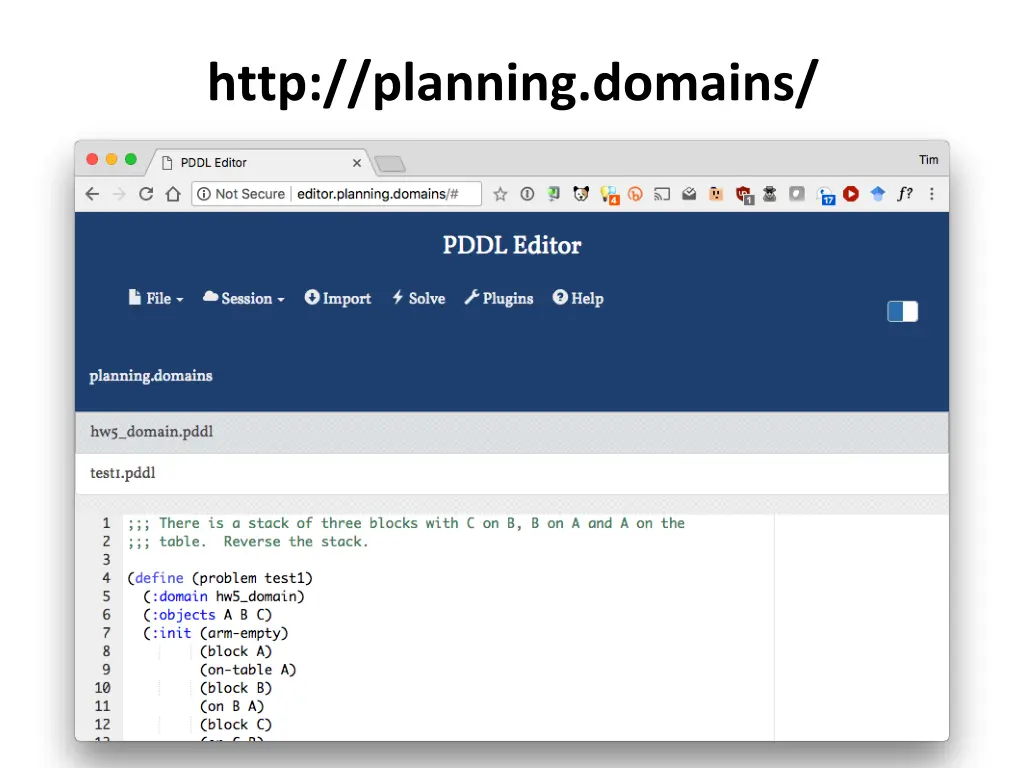 http planning domains