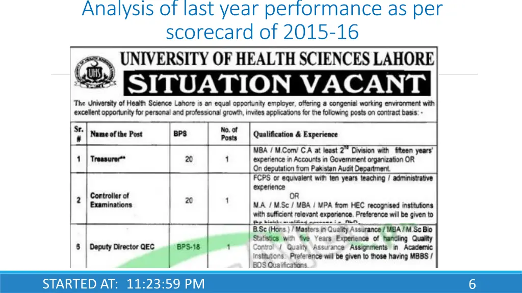 analysis of last year performance 1