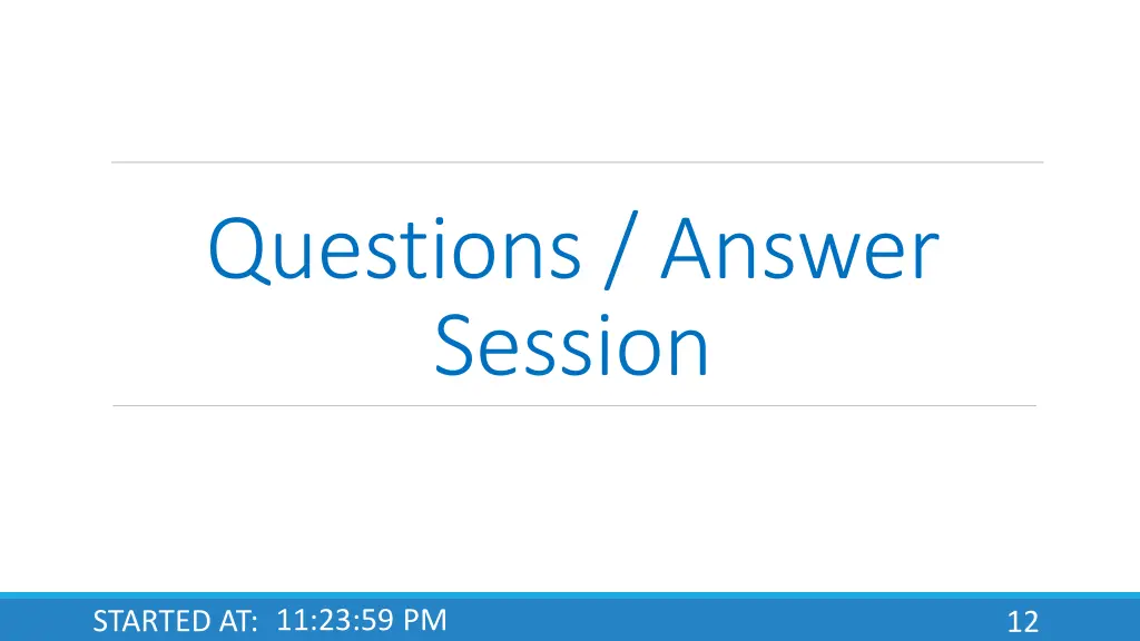 questions answer session