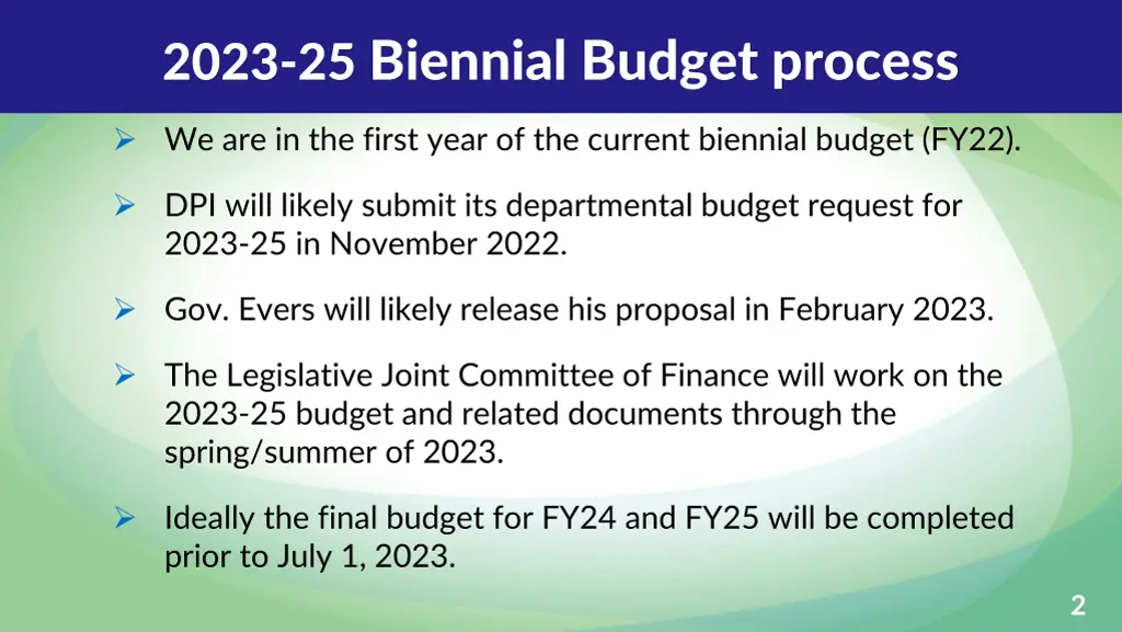 2023 25 biennial budget process
