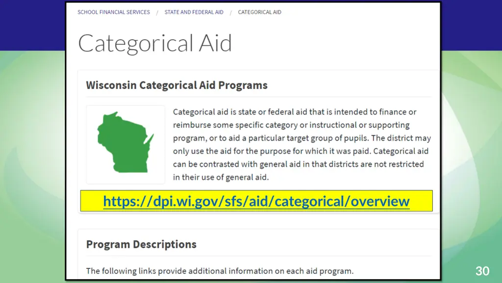 https dpi wi gov sfs aid categorical overview