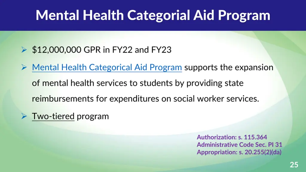 mental health categorial aid program