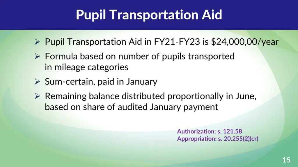 pupil transportation aid