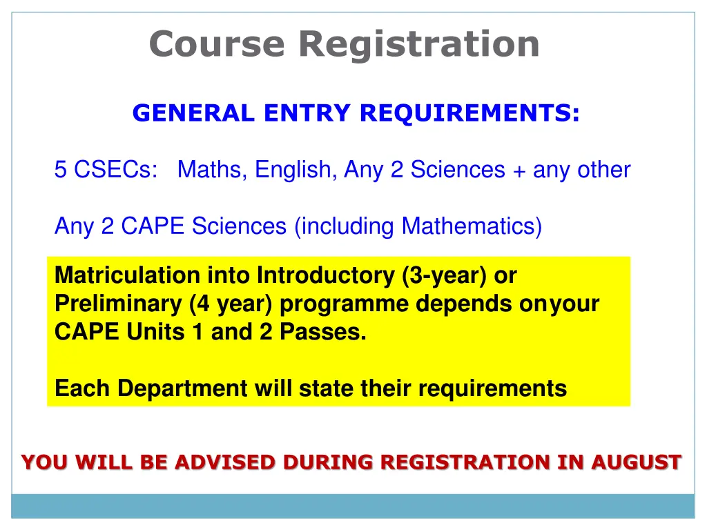 course registration