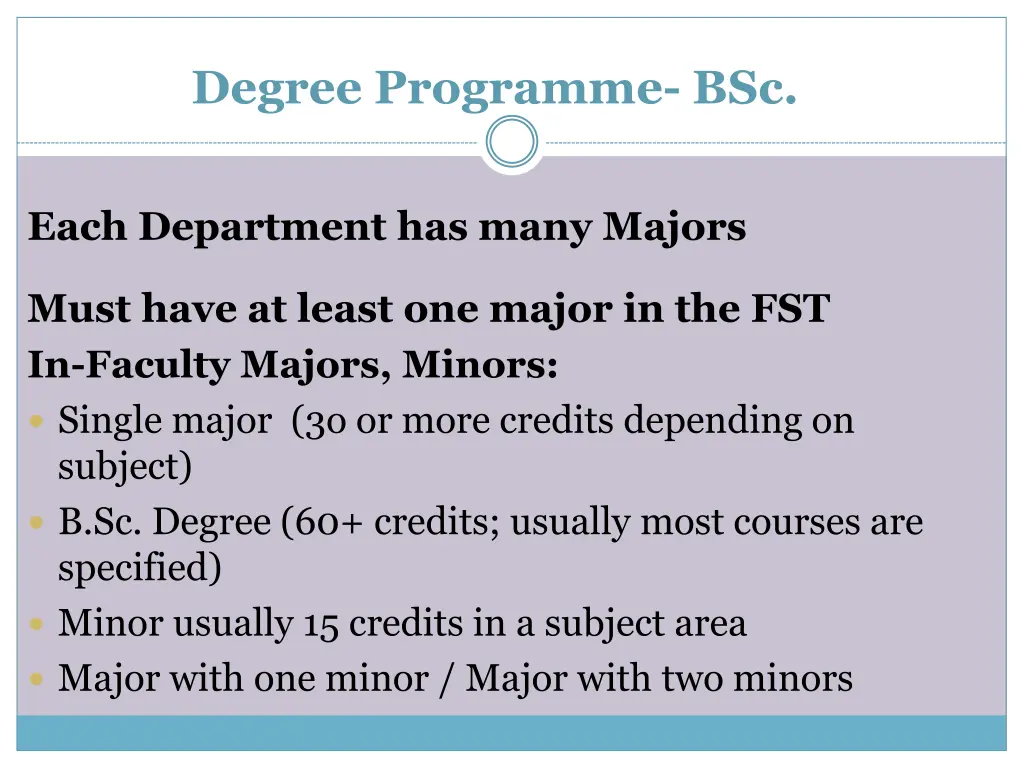 degree programme bsc
