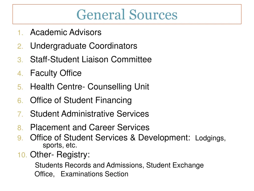 general sources