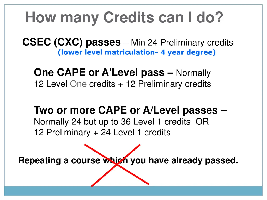 how many credits can i do