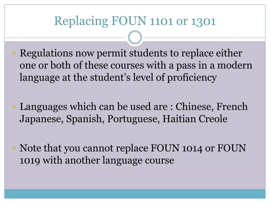 replacing foun 1101 or 1301