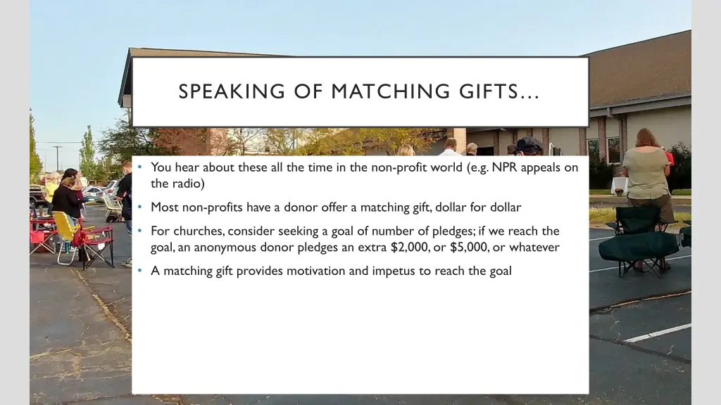 speaking of matching gifts