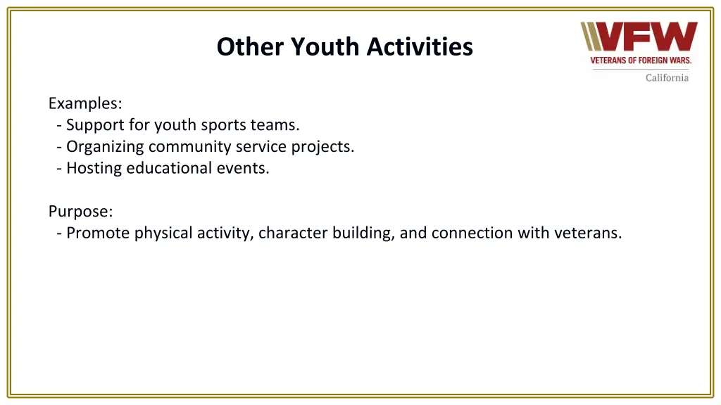 other youth activities