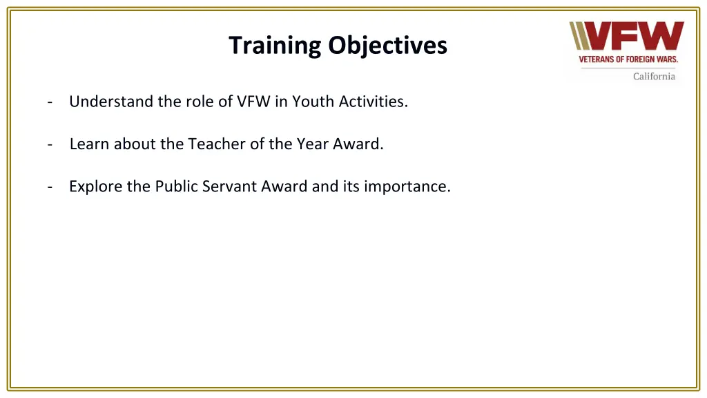 training objectives