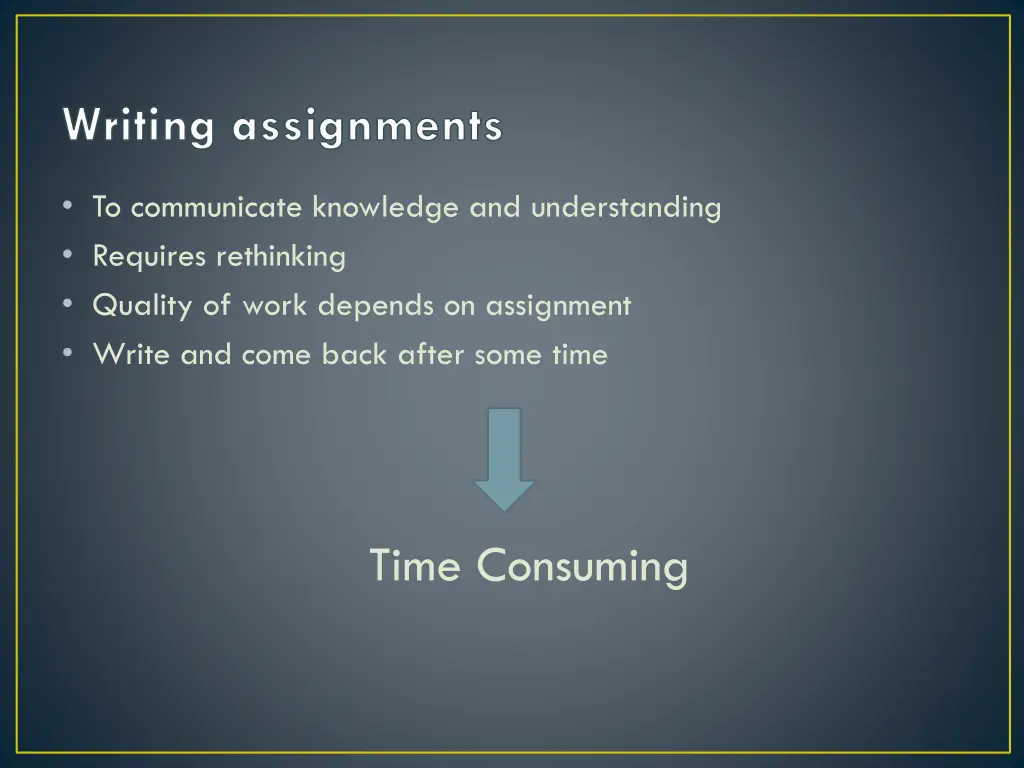 writing assignments