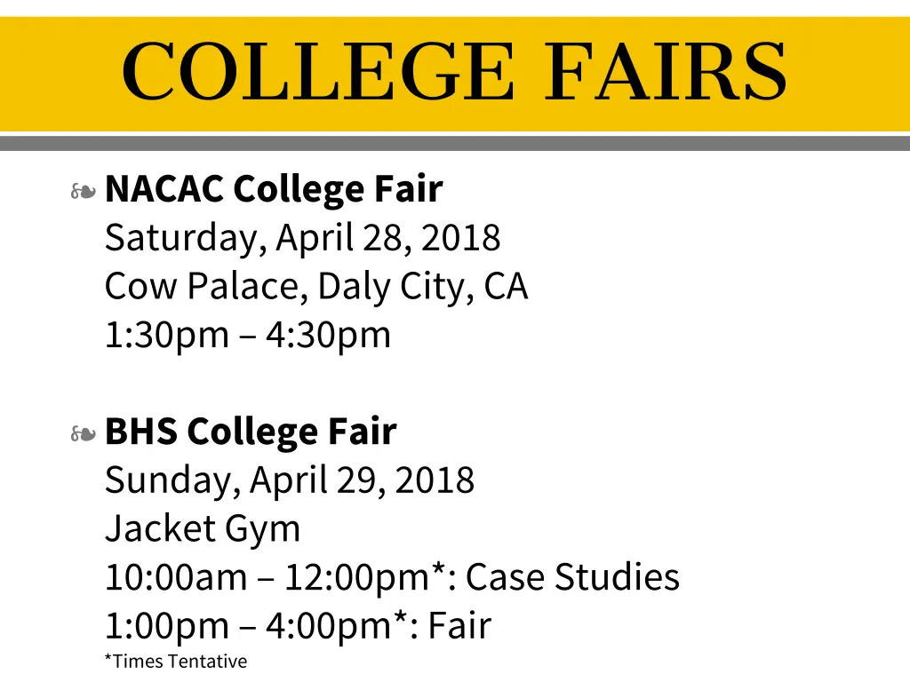 college fairs