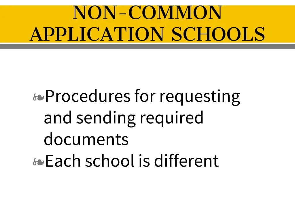 non common application schools