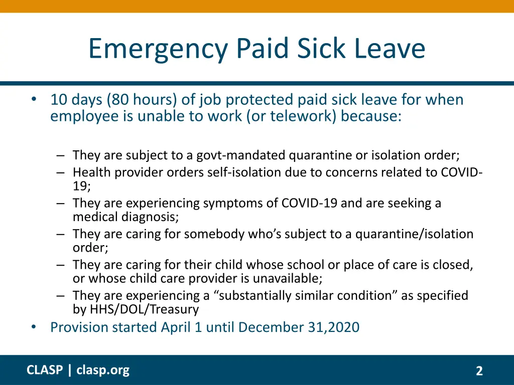 emergency paid sick leave