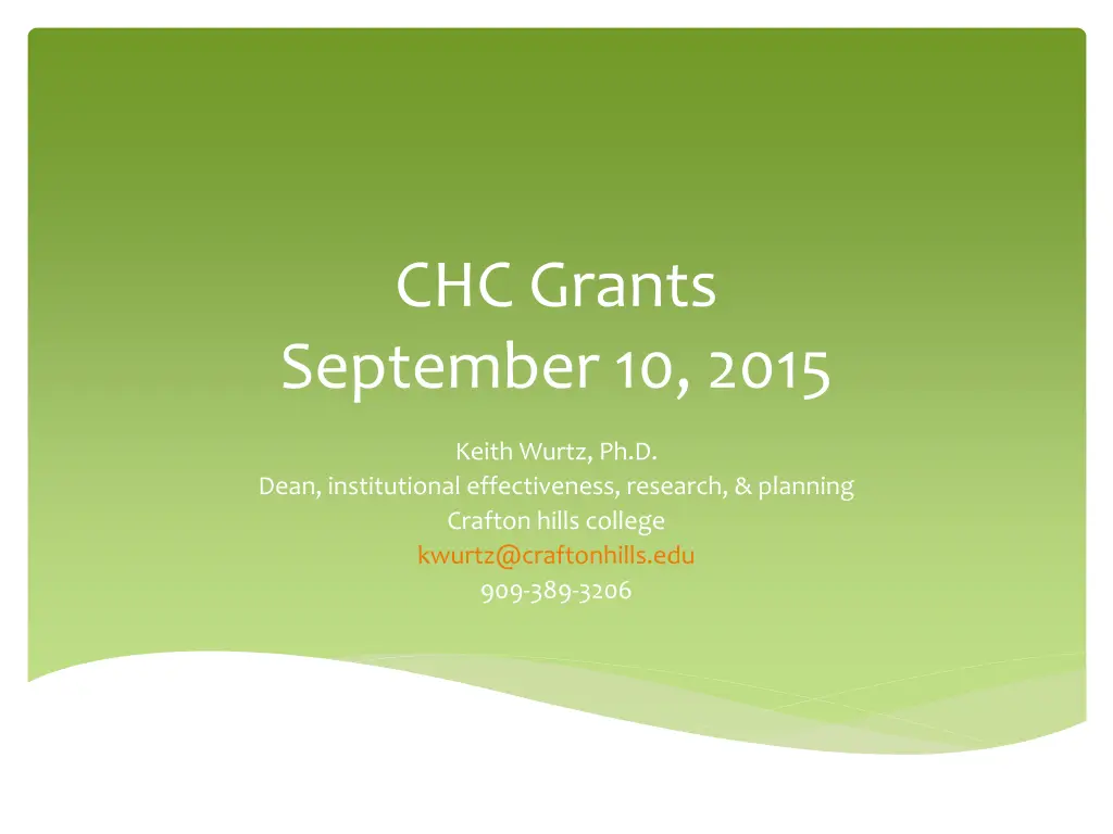 chc grants september 10 2015