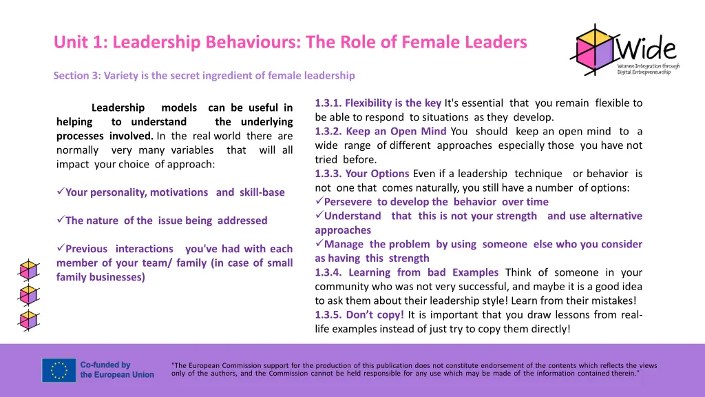 unit 1 leadership behaviours the role of female 2