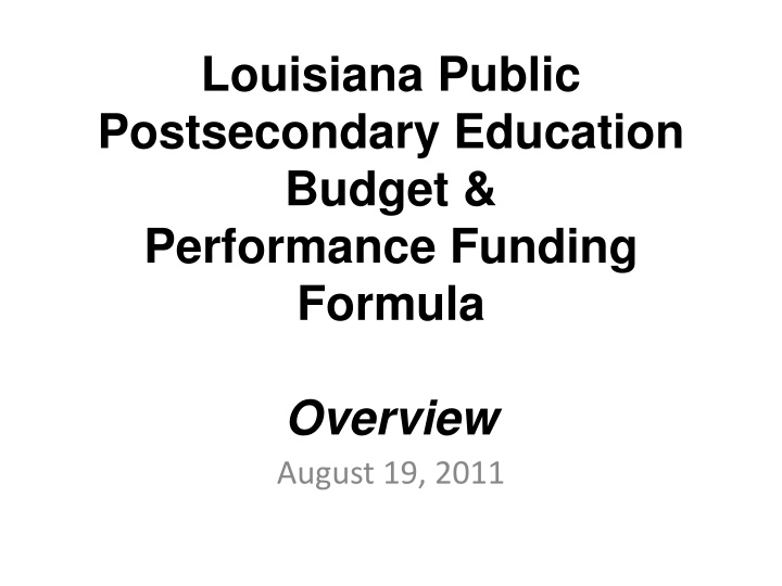 louisiana public postsecondary education budget